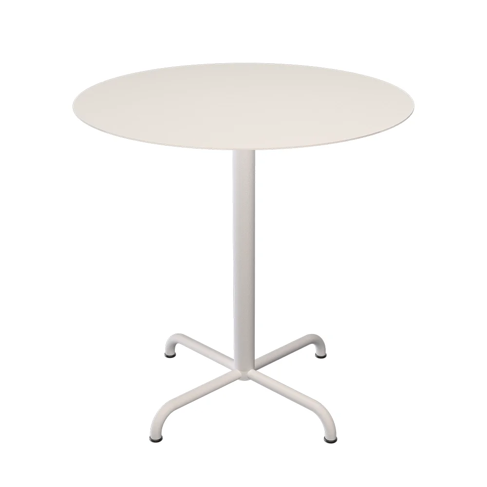 houe, pico cafébord  ø74 cm, 4 ben bas muted white