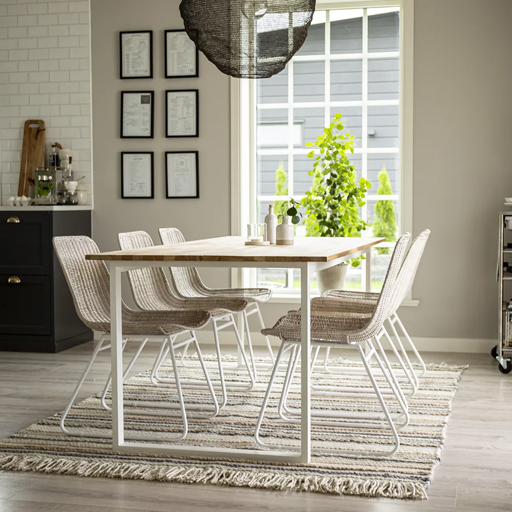 Alternativ bild 1 för Venture Design, Cirebon Matbord 90x200 cm vit/teak