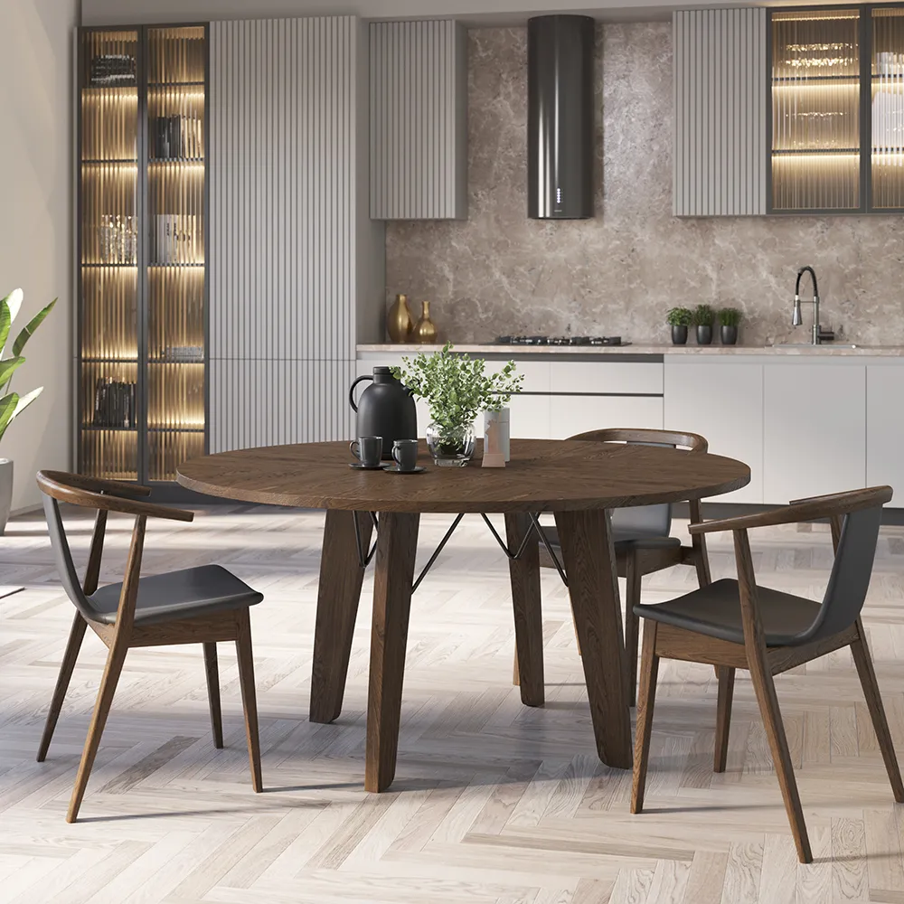 SM128 matbord Ek moccabrun oljad look