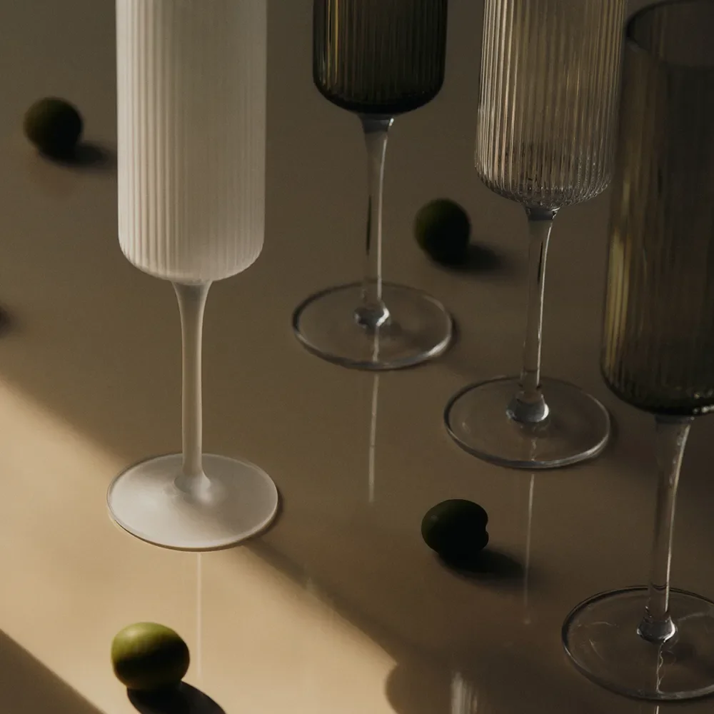 Champagneglas 2-pack Ripple Smoked Grey