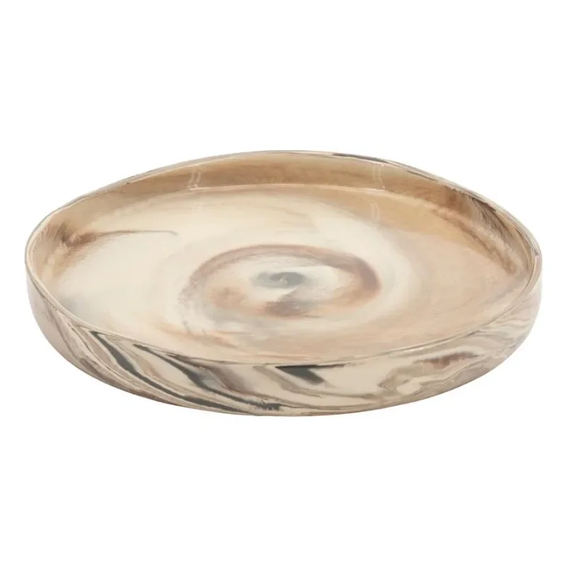 Plate Nagare large 33x33x4 cm Stengods Multicolour