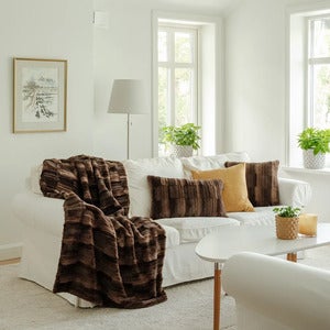 Browny blanket L Faux fur 140x220 cm Chocolate