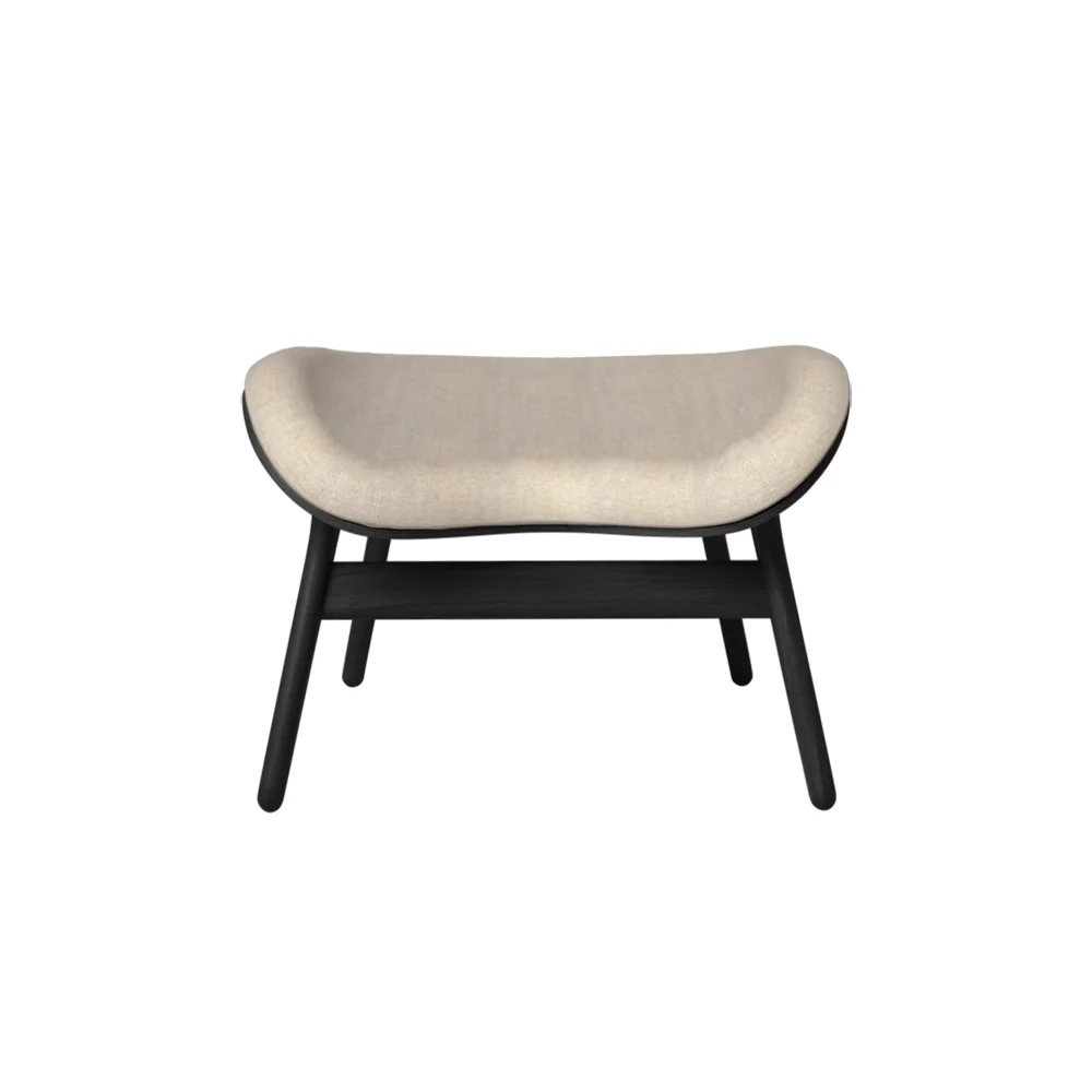 umage, a conversation piece ottoman fotpall black oak/white sands