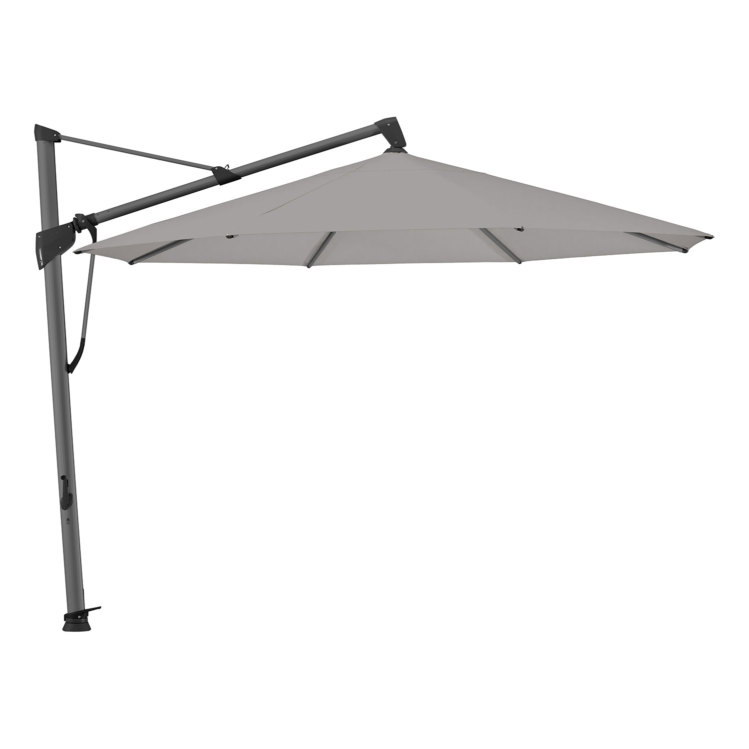 Sombrano S+ frihängande parasoll 400 cm kat.5 antracite alu / 652 silver Glatz