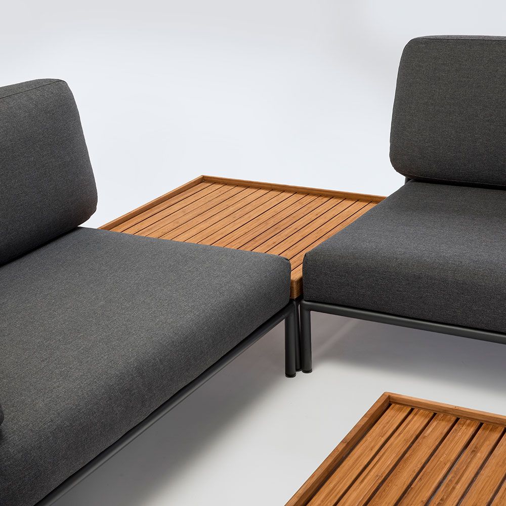 Level fotpall 81x81 cm grå aluminium