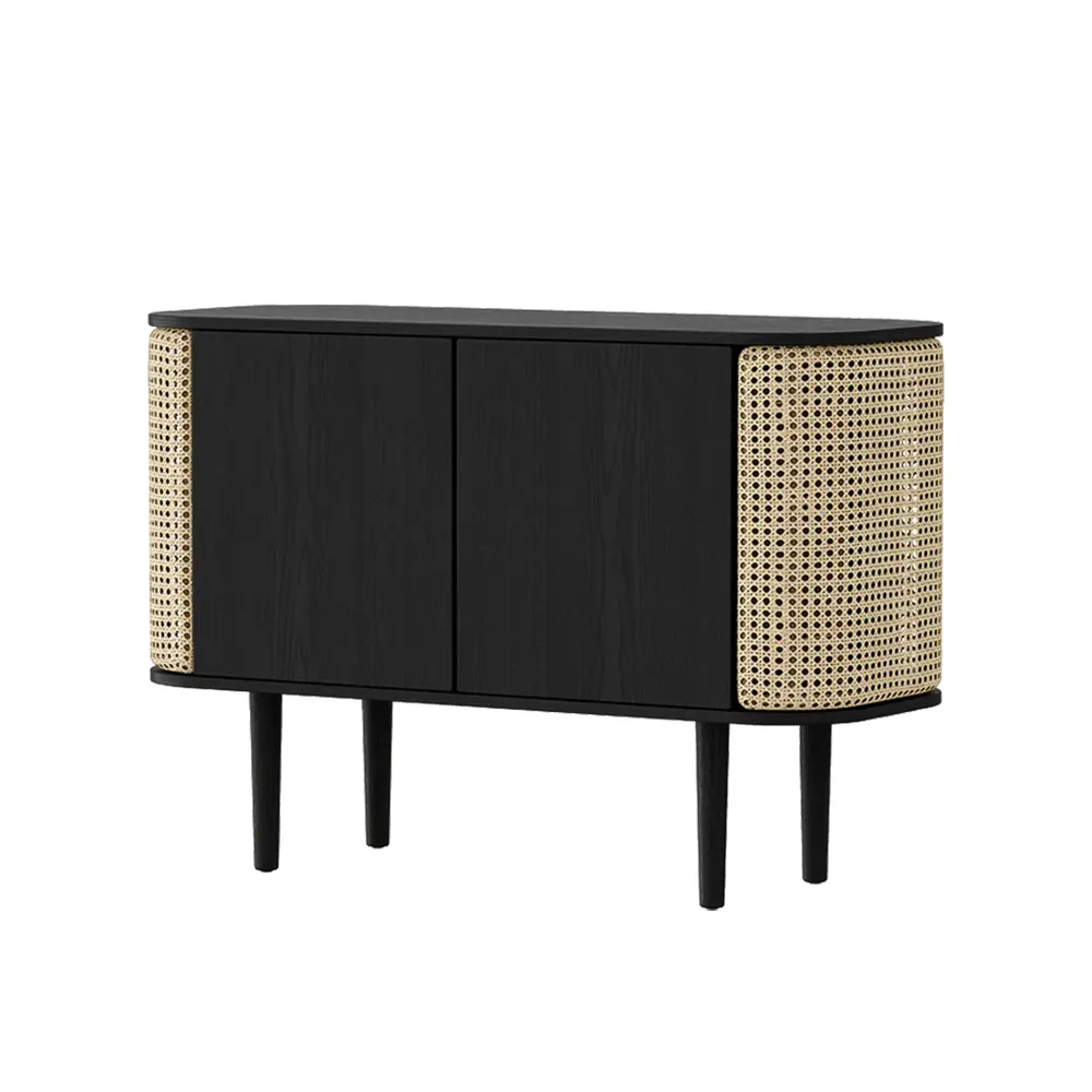 umage, treasures 2-dörrars skåp svart ek/venetian cane