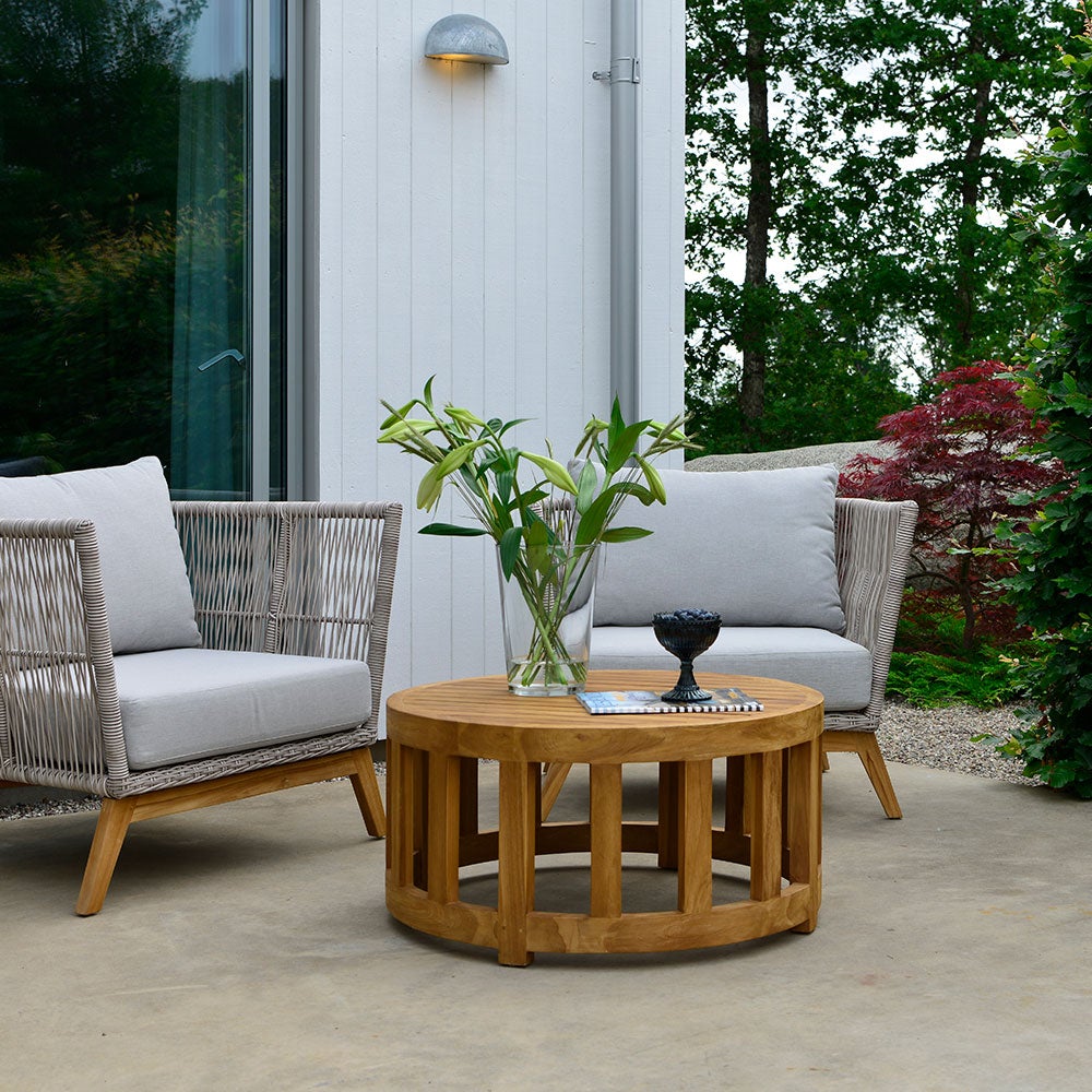 Lounge soffbord 80 cm teak 