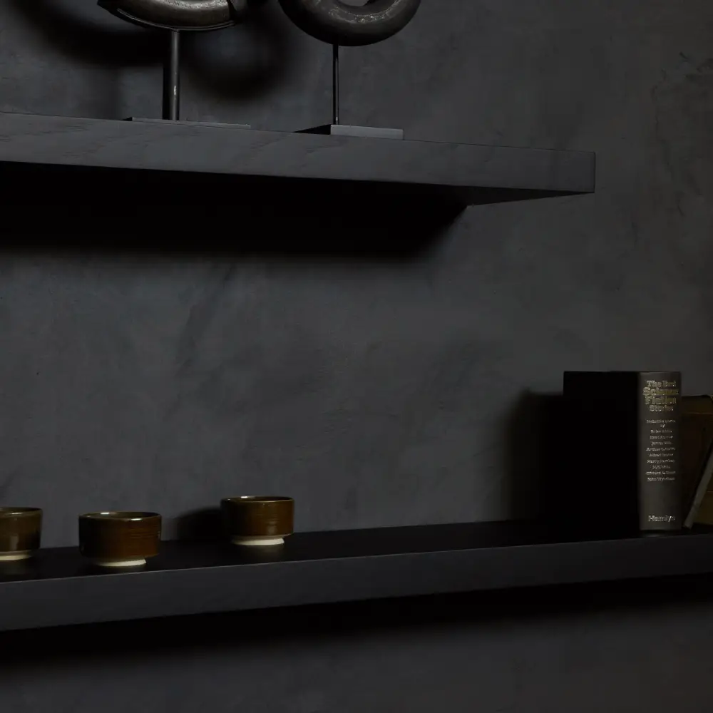 Vägghylla Svartbetsad ek 140x22 cm