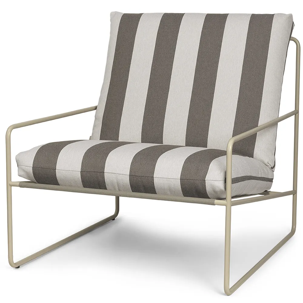 Produktfoto för Ferm Living - Desert 1-seater - Fåtölj - Stripe - Cashmere/Chocolate - W79 x H78 x D85 x SH30 cm
