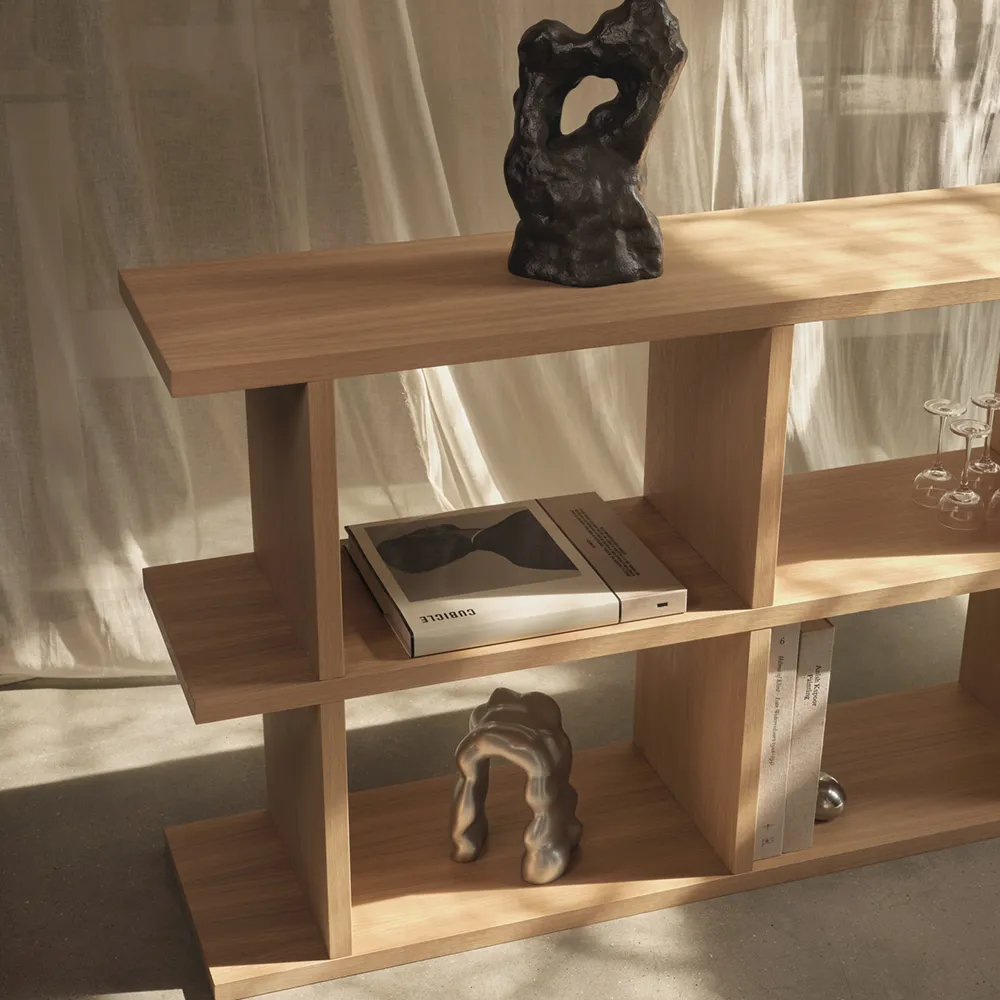 Alternativ bild 1 för Ferm Living - Kona Bookcase 3x2  - Hyllor - Natural - B: 170 x H: 72 x D: 30 cm