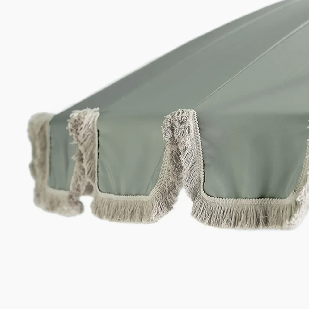 Parasoll med fransar Ø240 cm Eucalyptus