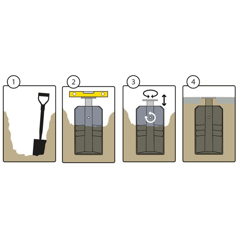 Parasollfot för nedgrävning Platinum