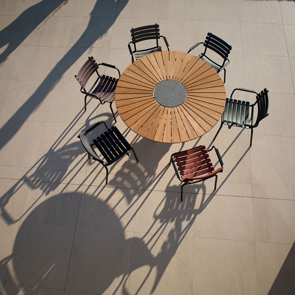 Circle matbord 110 cm aluminium / bamboo 