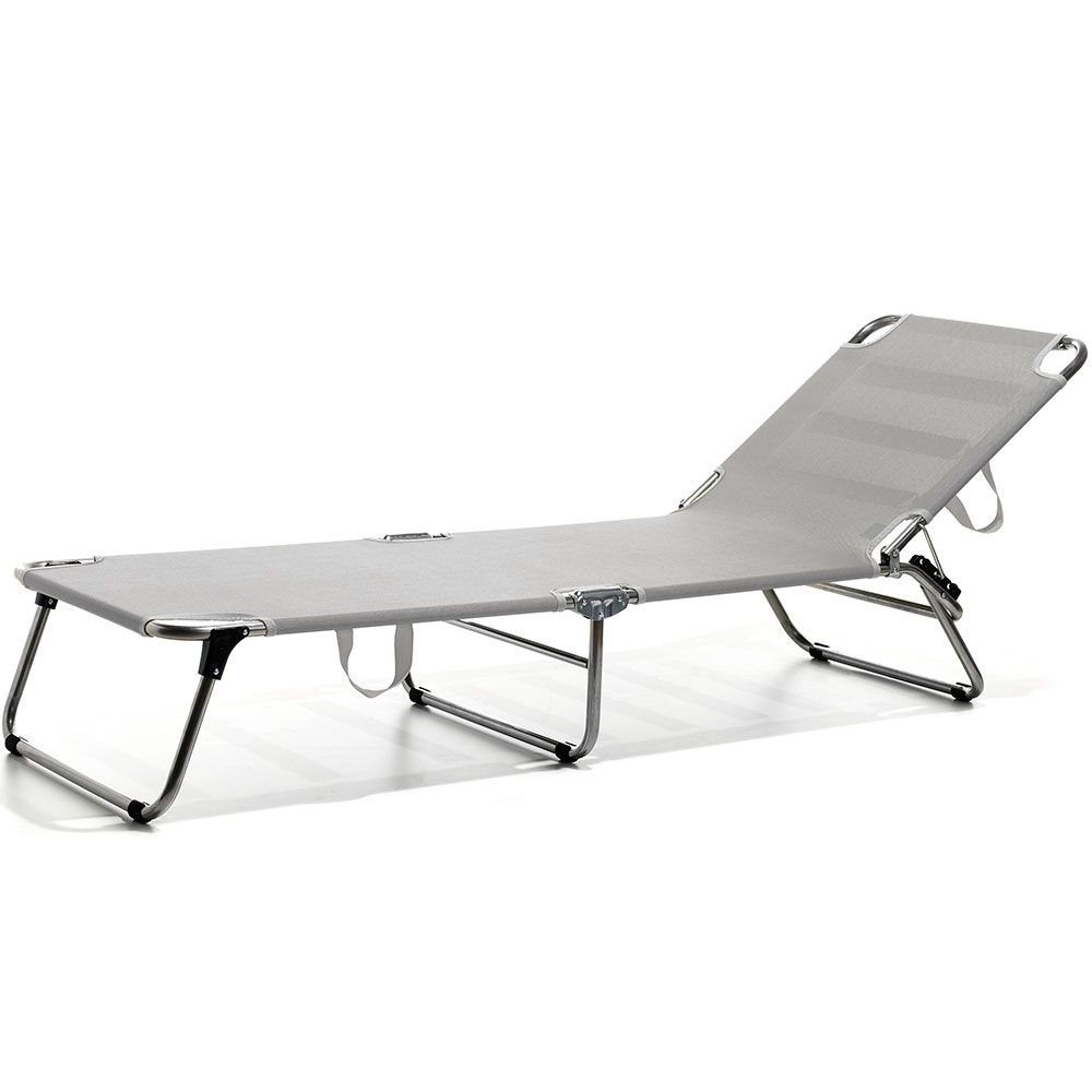 Amigo solsäng grå aluminium/textilene 