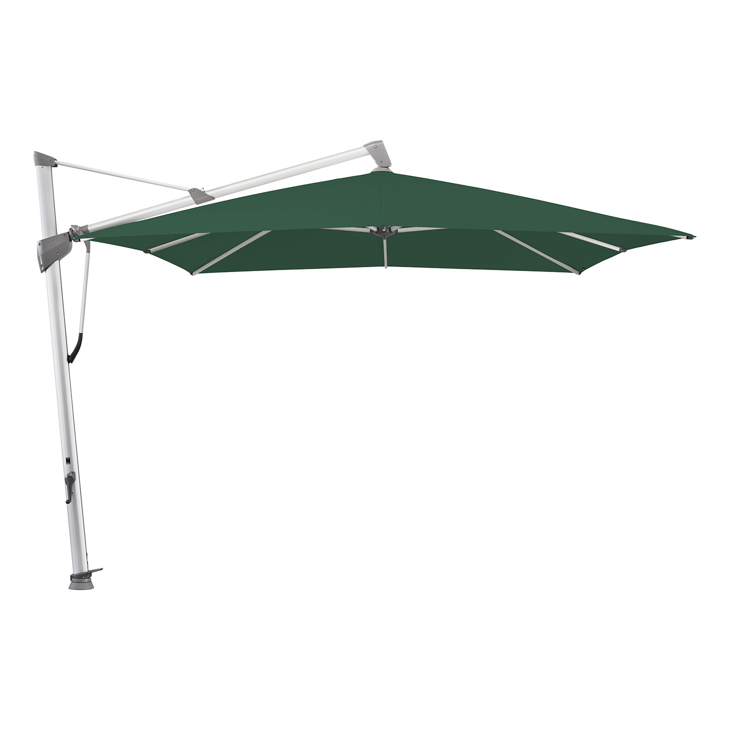 Glatz Sombrano S+ frihängande parasoll 300×300 cm kat.5 anodizerad alu / 521 aloe