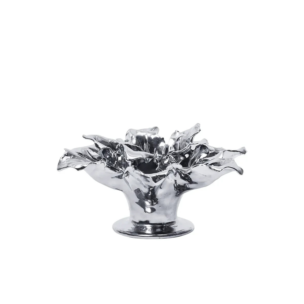 Ljusstake Holly Leaf Silver Ø 12 cm