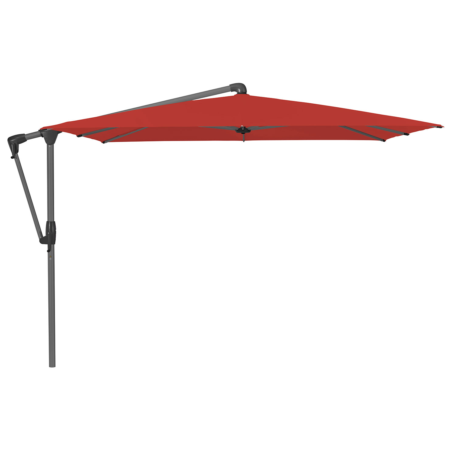 Sunwing Casa frihängande parasoll 270×270 cm kat.4 antracite alu / 403 carmine Glatz