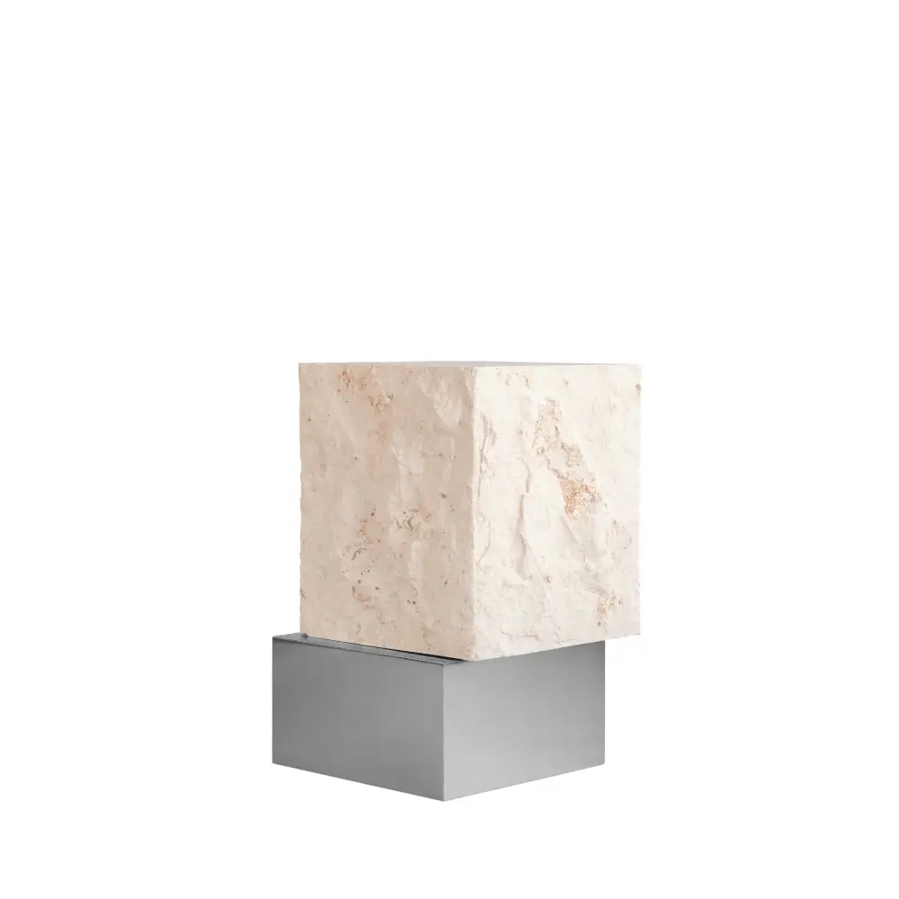 Temple Soffbord högt - Chrome / Limestone