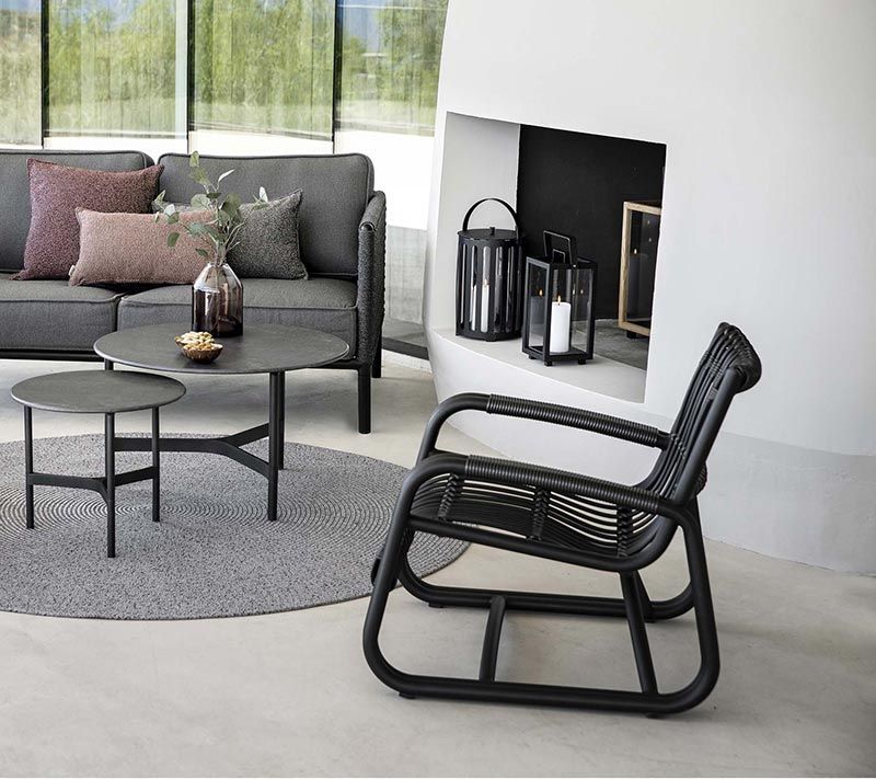 Curve loungefåtölj outdoor Lava grey 
