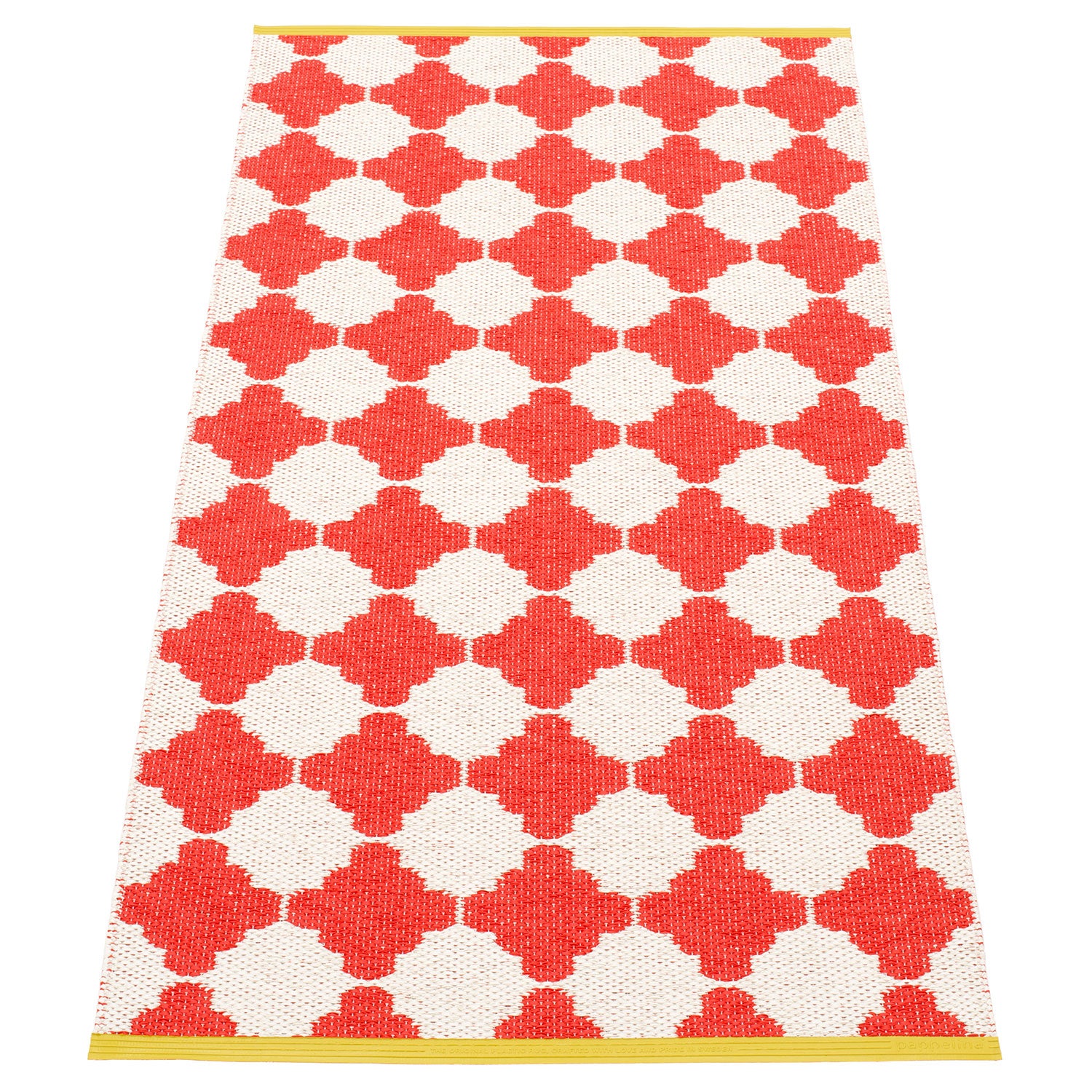 Pappelina, Marre matta 70x150 cm coral red / vanilla stripe