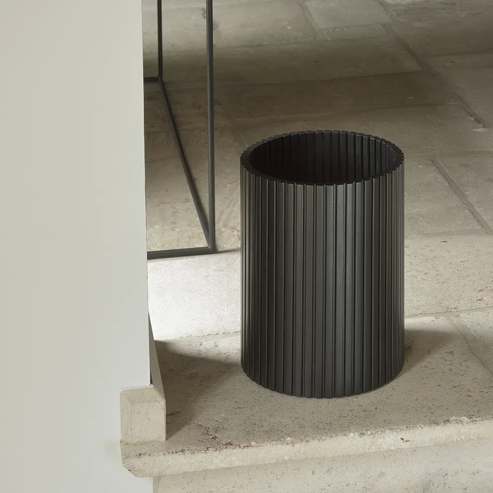 Roller Max papperskorg svartlackad mahogny