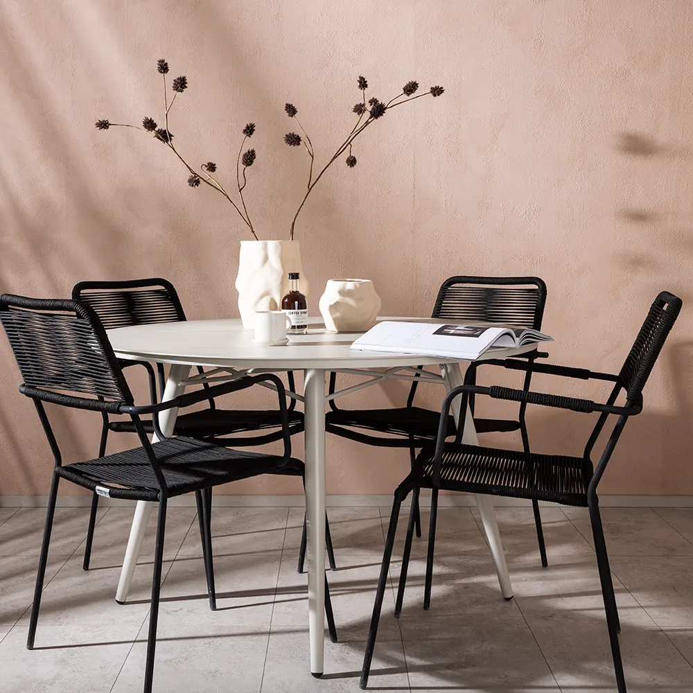 Lindos karmstol svart 2-pack