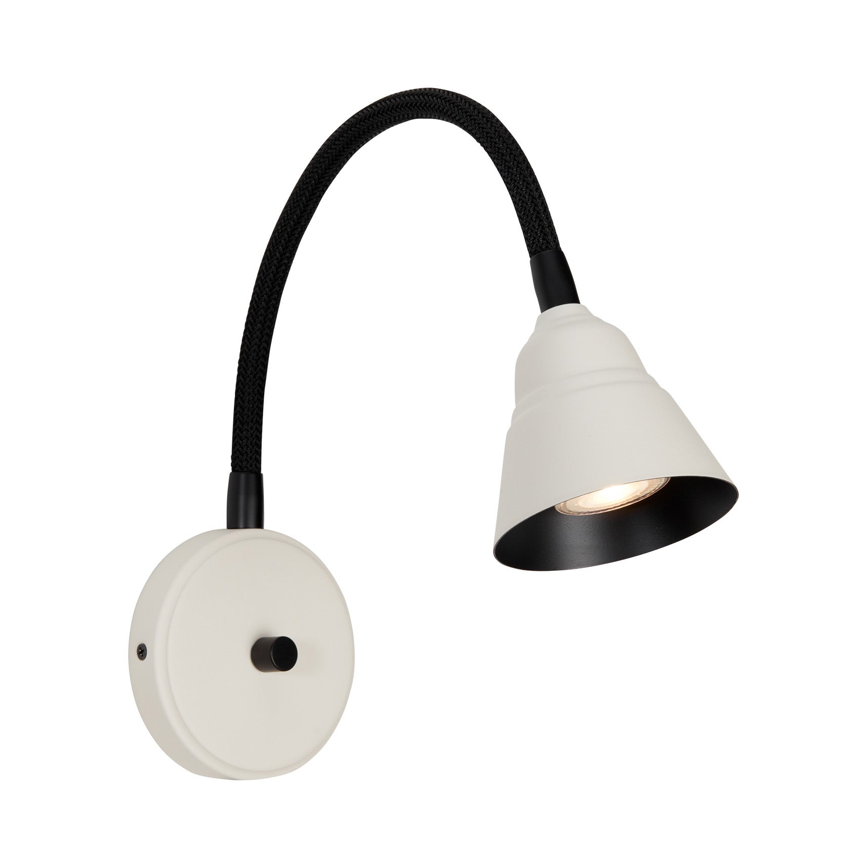 Herstal, Relief Vägglampa Pärlvit/Matt Svart