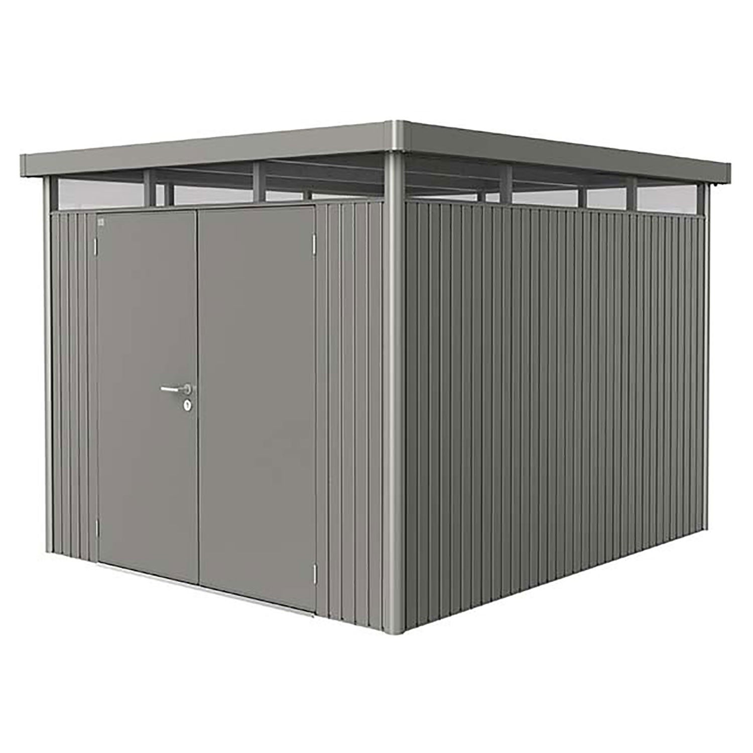 Highline trädgårdsskjul dubbeldörr storlek h5 metallic kvarts-grå