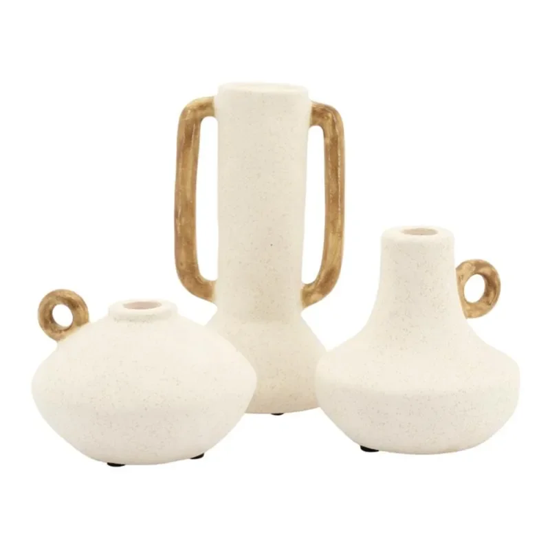 Claypanions ( set of 3) 13x9 cm Lergods Off white
