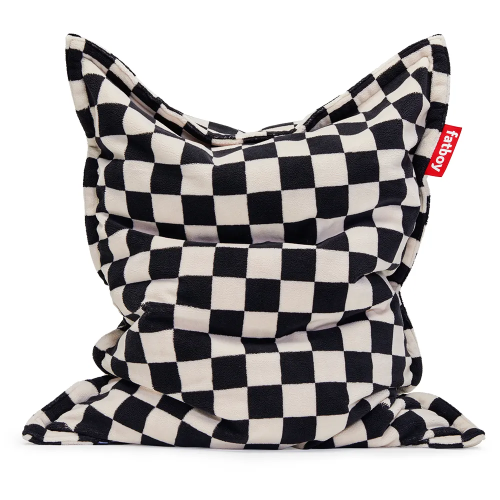 Original slim teddy Sittsäck chess black ecru