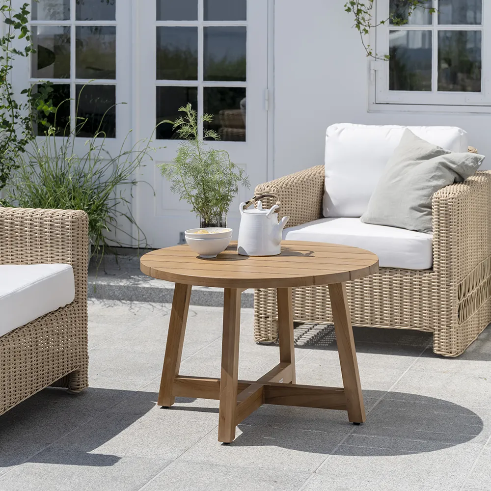 Victor soffbord Ø75 cm teak