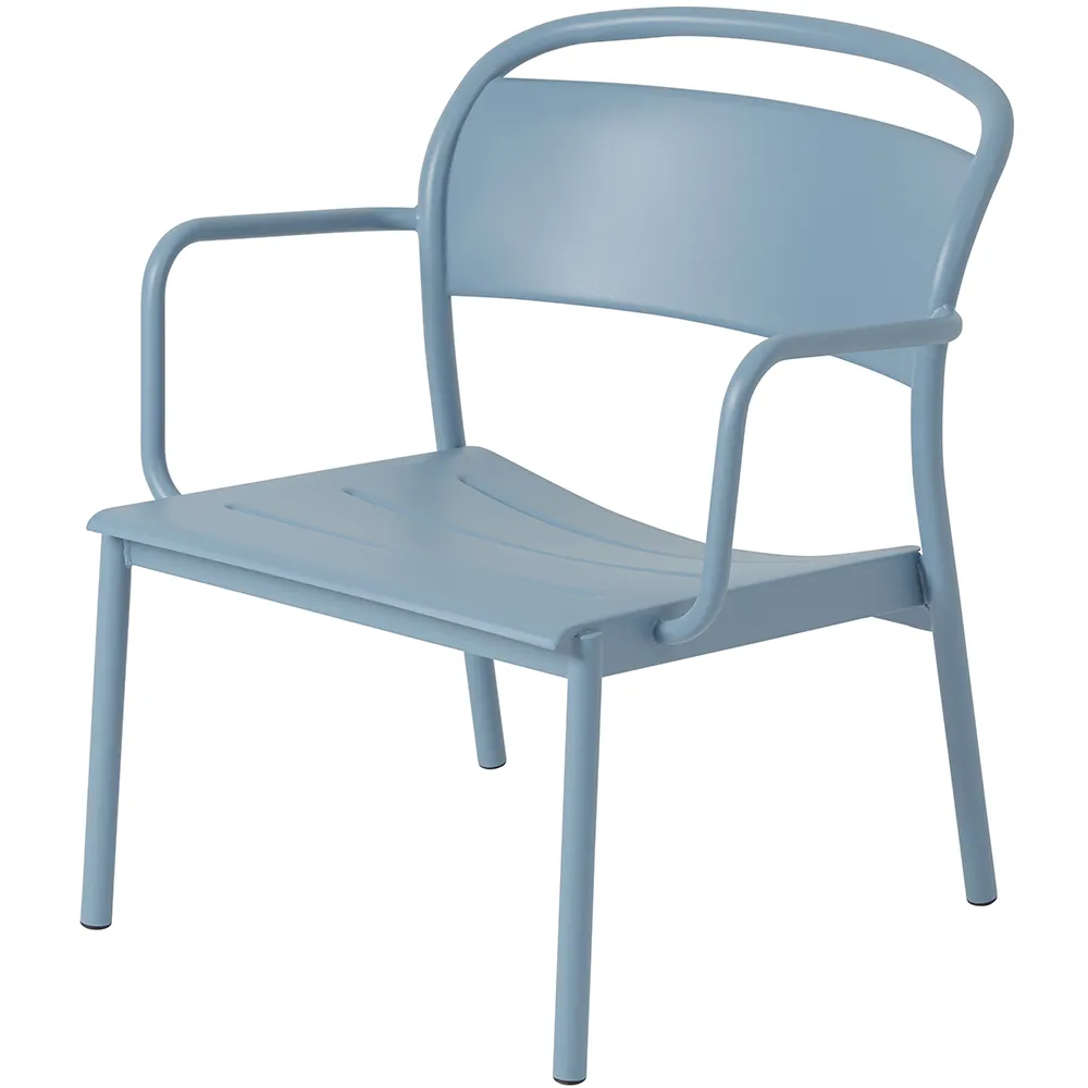 Produktfoto för Muuto - Linear Steel Lounge Armchair - Trädgårdsstol - Pale Blue - H75,4 x D68,4 cm