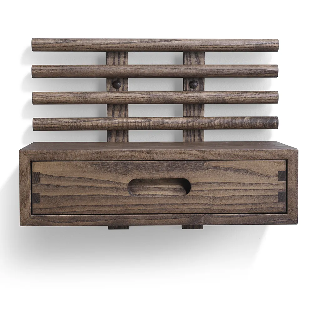 oscarssons möbel, zana sängbord med låda brunoljad ask