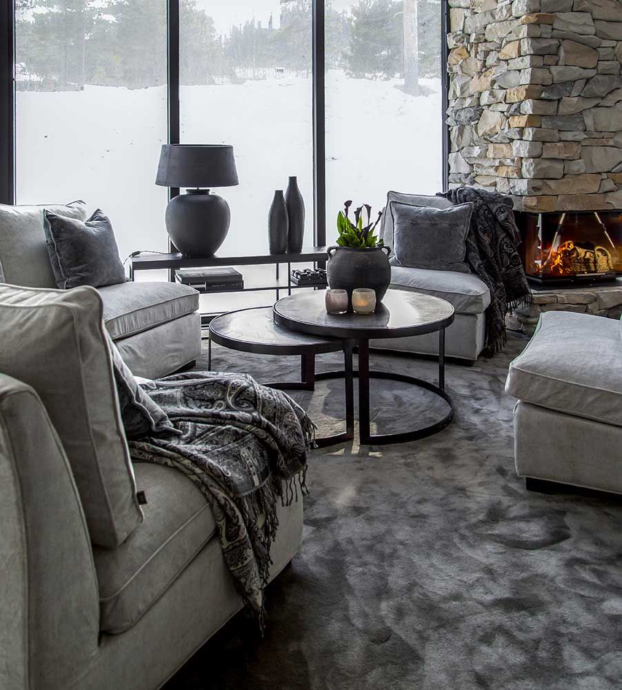 Amadeo Soffbord 2-Delar Svart