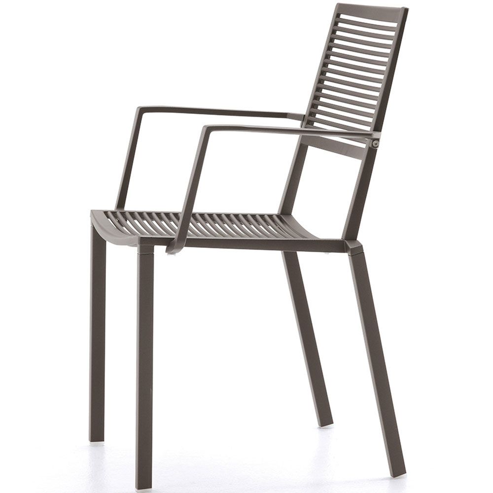 fast, easy karmstol stapelbar metallic grey