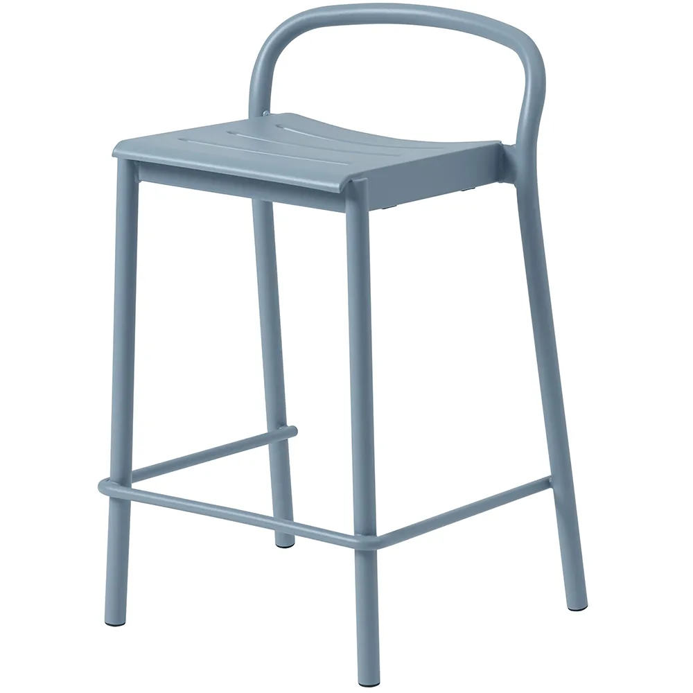 muuto, linear steel låg barstol pale blue