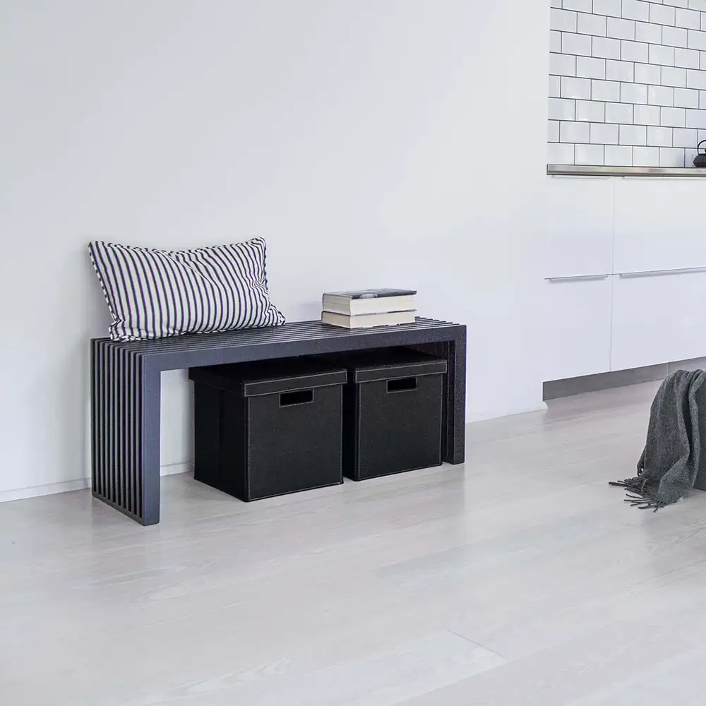 Rib Bänk 104 cm Svart