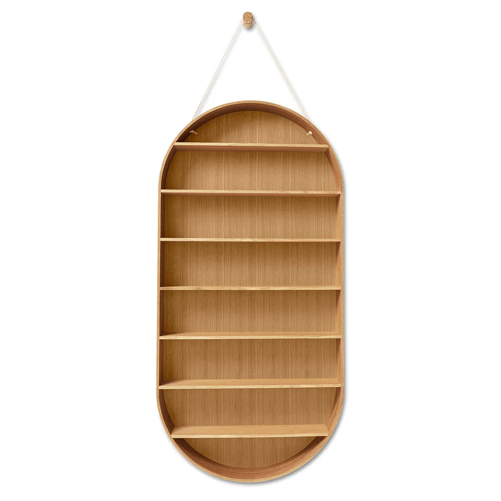 ferm living, oval dorm vägghylla - oiled oak