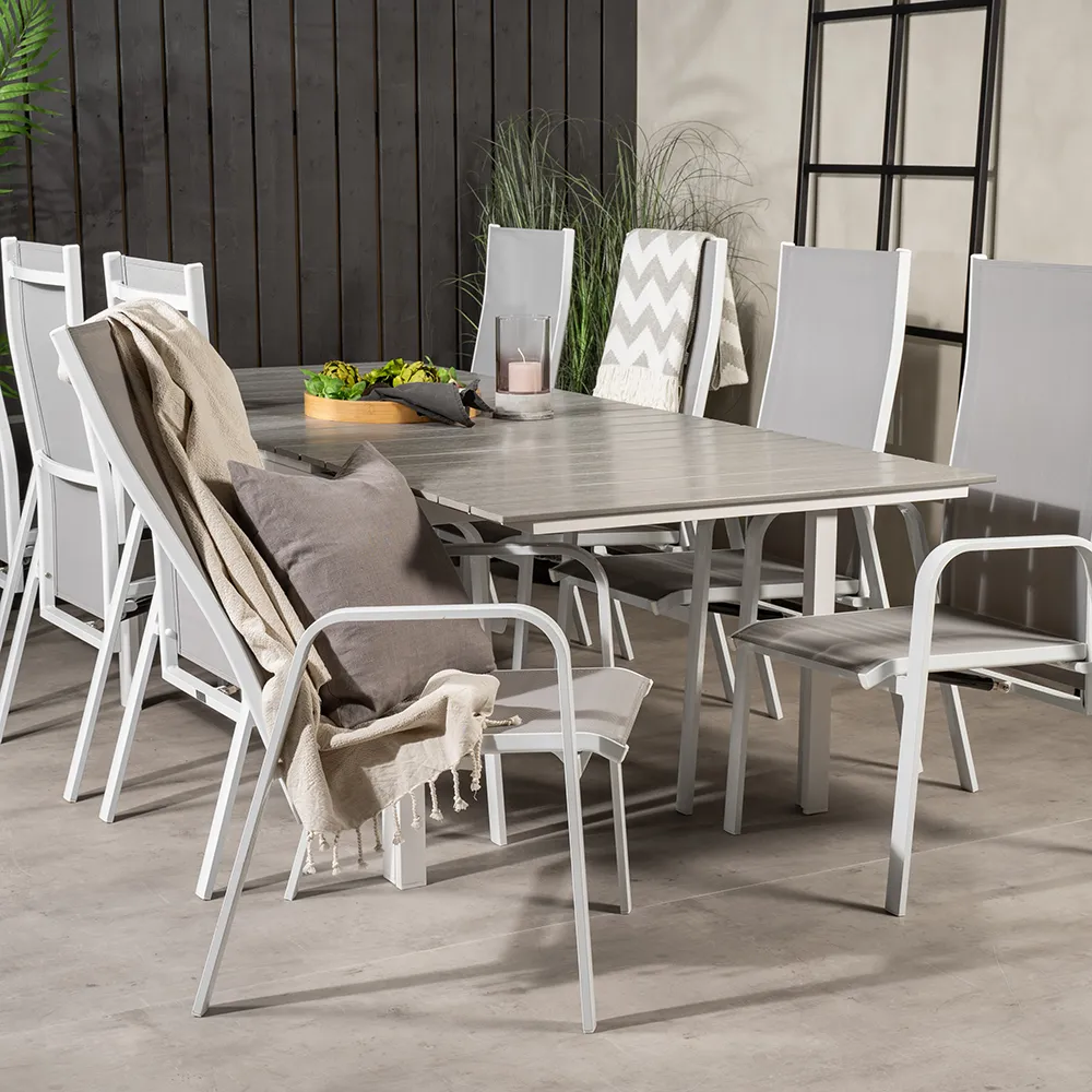 Copacabana Positionsstol Vit/Grå 2-pack