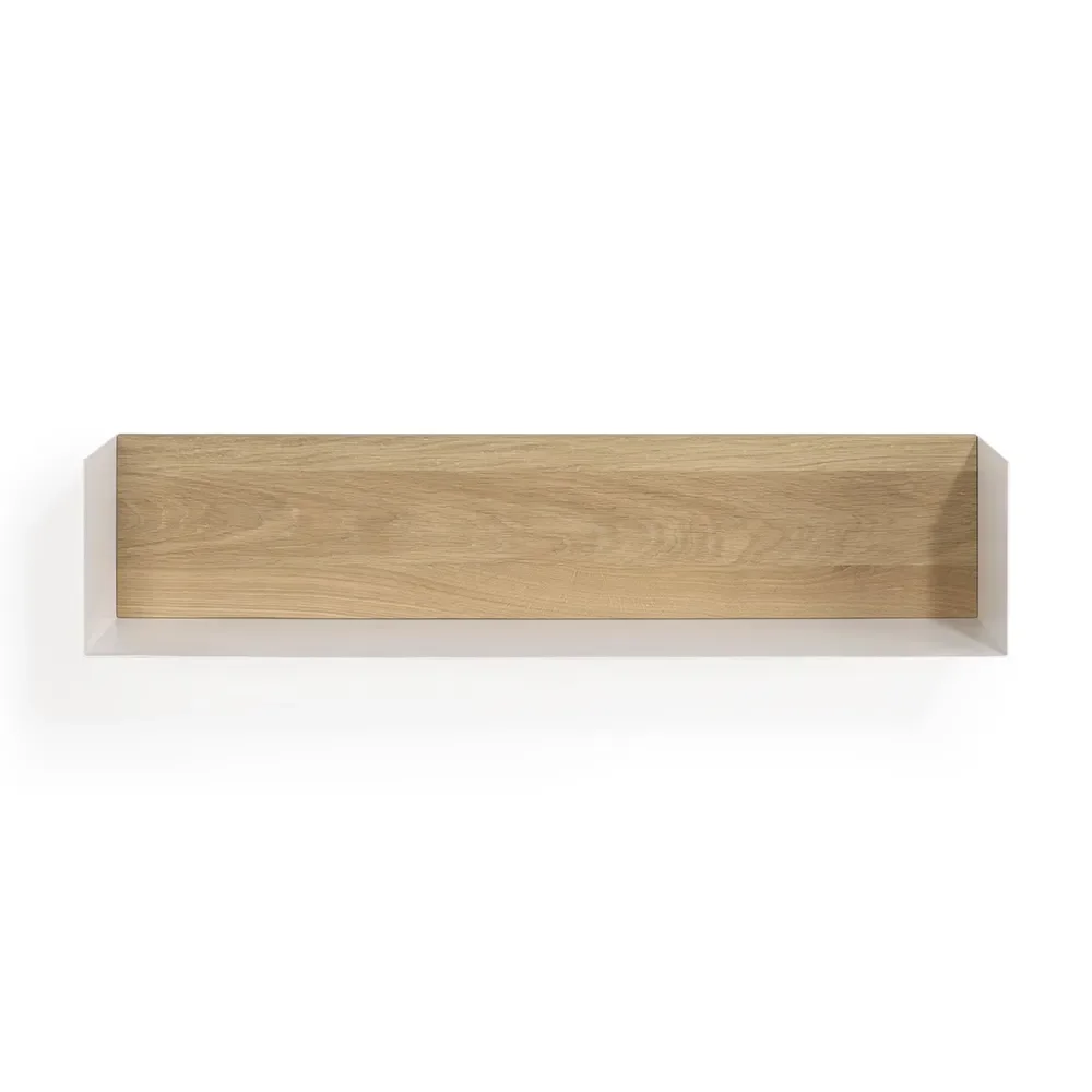 Ethnicraft, U shelf 70x15 cm ek/vit metall