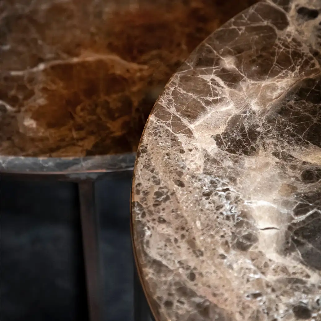 Cedes Soffbord Brun Marmor Ø100 Cm