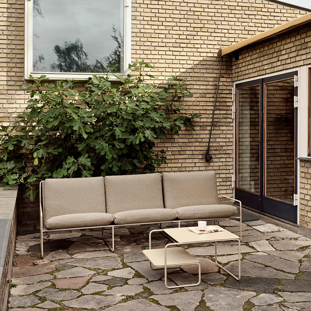 Alternativ bild 1 för Ferm Living - Desert 3-seater - Trädgårdssoffa - Dolce - Cashmere/Dark Sand - W233 x H78 x D85 cm
