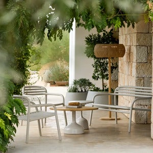 Bliss loungefåtölj, stapelbar Sand, aluminium