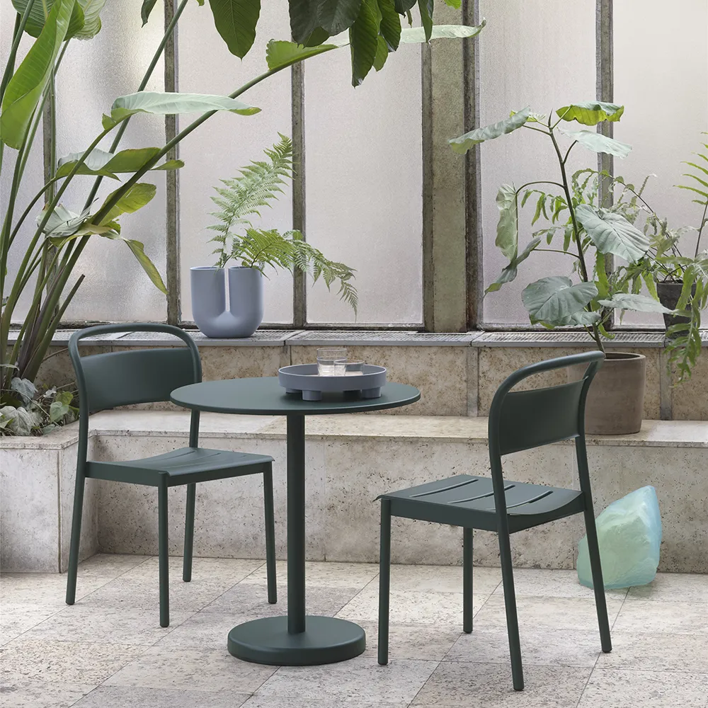 Alternativ bild 1 för Muuto - Linear Steel Side Chair - Trädgårdsstol - Pale Blue - L49,6 x D54 x H85,1 cm