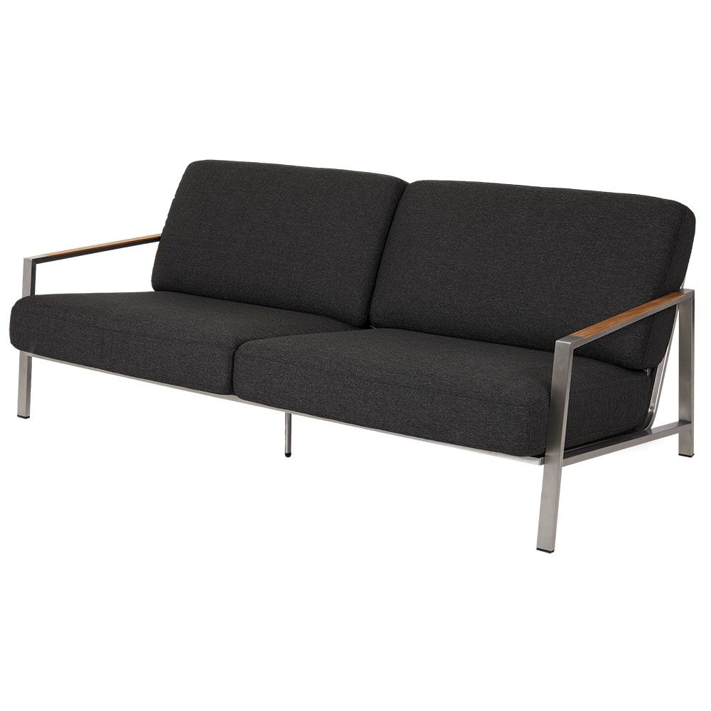Brafab Naos 2,5-sits soffa rostfritt stål/nearly black