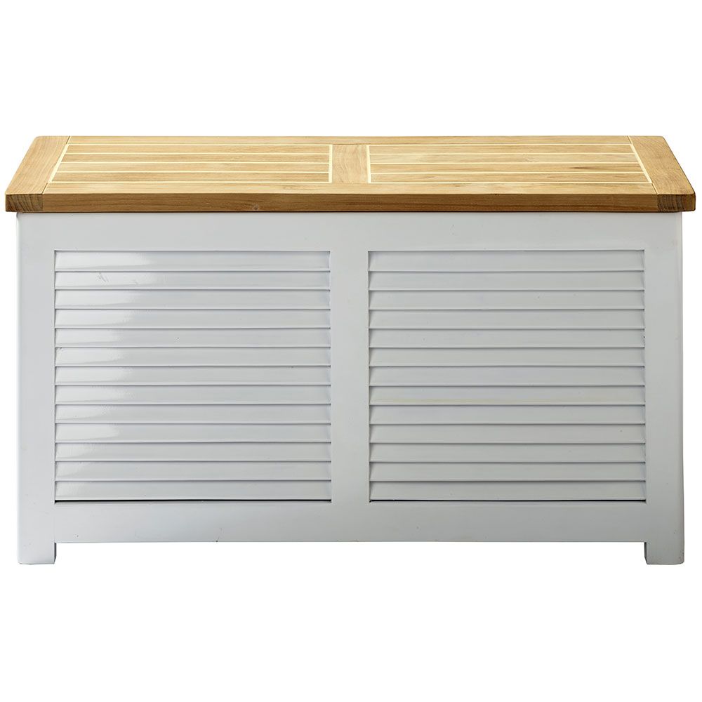 Classic förvaringsbox 30x90 cm teak/vit 