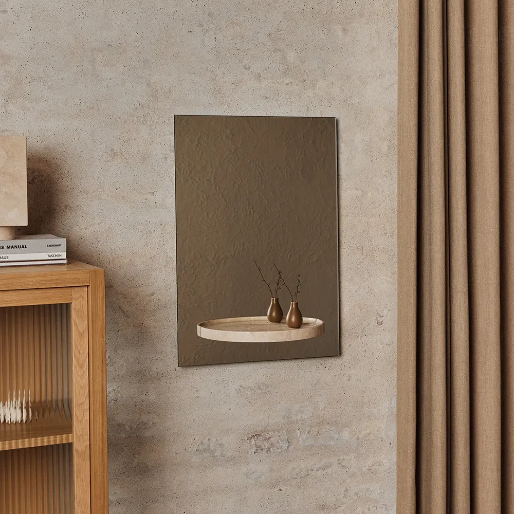 Alternativ bild 1 för Ferm Living - Symmetry Mirror - Spegel - Travertine - W41 x D74 x H58.5 cm