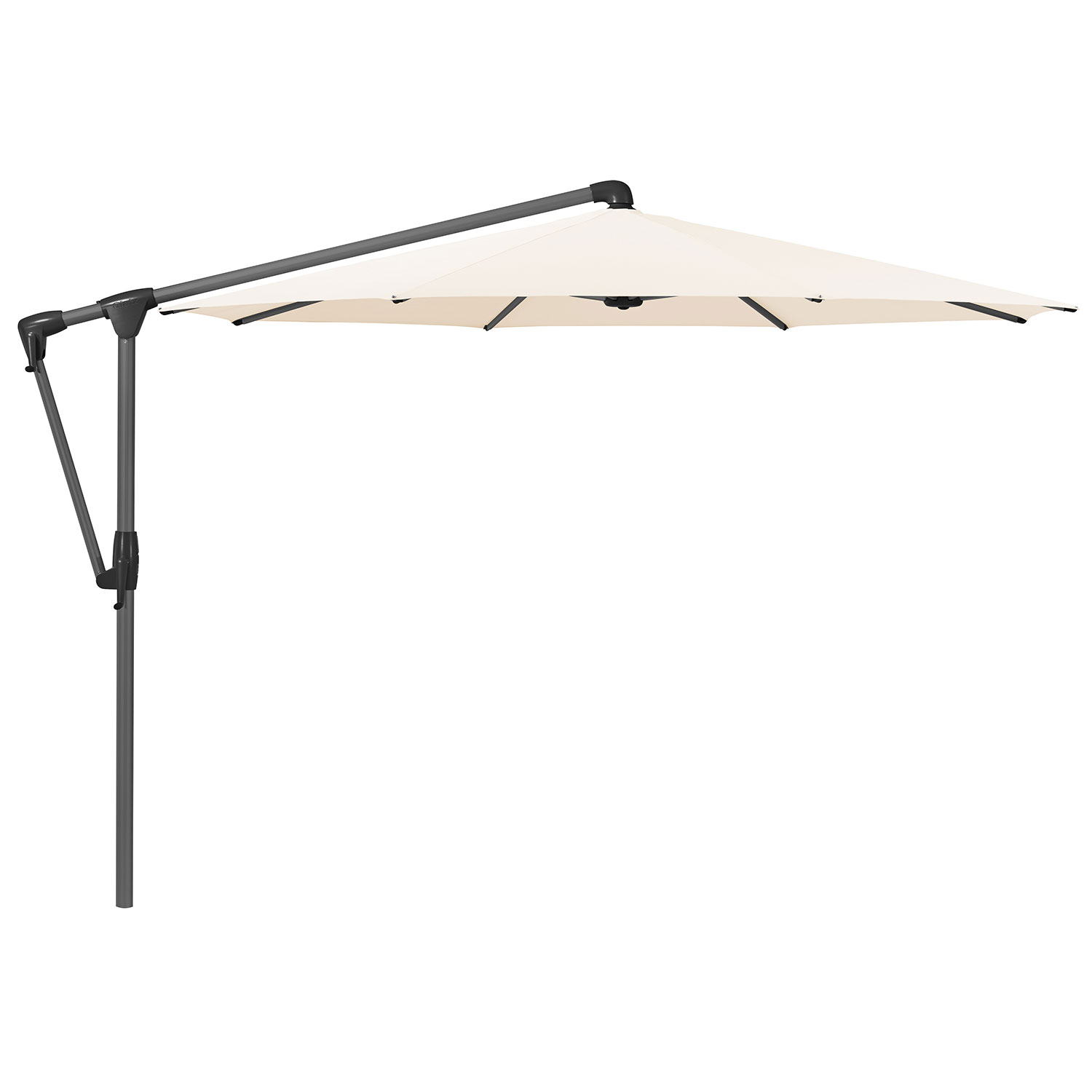 Sunwing Casa frihängande parasoll 330 cm kat.5 antracite alu / 523 champagne