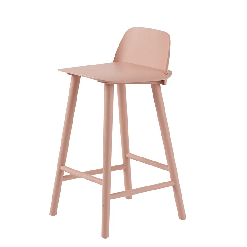 muuto, nerd barstol 65 cm - med fotstöd i metall - tan rose