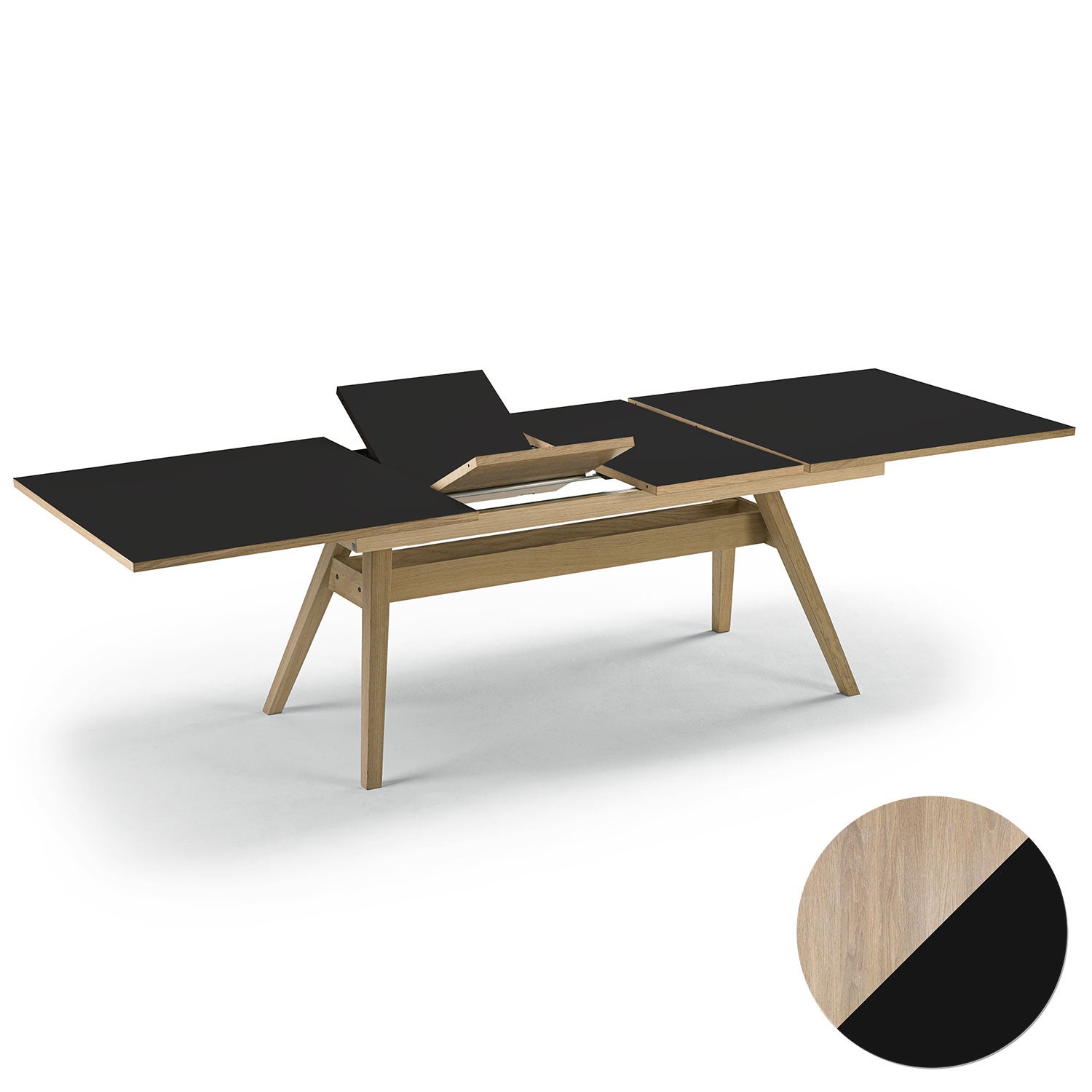 Sm11 Bord Ek Vitolja/Svart Nanolaminat 183-275X100X74Cm 